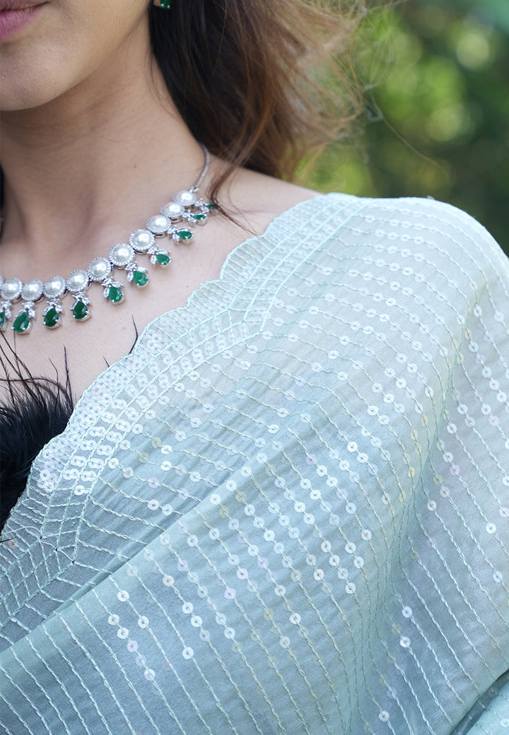 Sequin Saree With Blouse